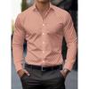Herren Hemden mit geometrischem Muster, Design mit Reverskragen, Langarm, lässig, zum Knöpfen, für formelle Anlässe