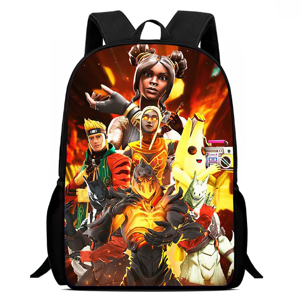 FORTNITE Cartoon 15-inch Lightweight & Durable Primary School Backpack with Adjustable Shoulder Straps for Boys&Girls Ages 6-10