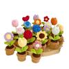 Mini Fiori all'Uncinetto Rosa Girasole Fiori Eterni Lavorati a Maglia Fiori Lavorati a Maglia in Vaso Decorazione Ufficio