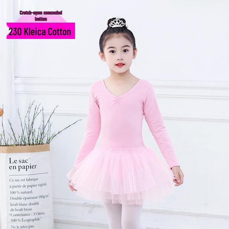 Wucaiyue Cotton Dance Outfit: Ballet Tulle Skirt Leotard for Girls & Women - Latin & Chinese Folk Performance Costume