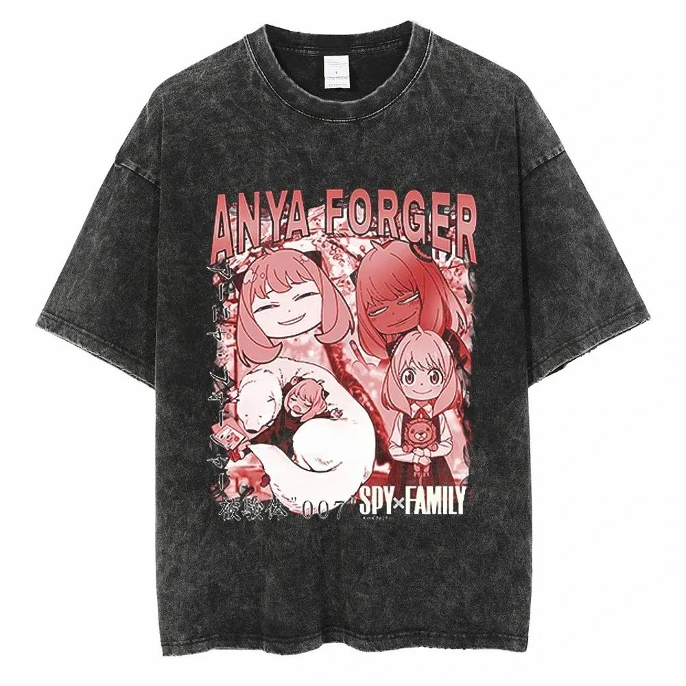 Spy X Family Yor Forger Principessa delle Spine Leggenda T-shirt Lavata Vintage Anime Oversize Streetwear per Uomo Donna Magliette Casual