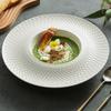 El Embossed Ceramic Plate High Sense of Luxury Western Food Plate Pasta Plate Straw Hat Plate High Value Tableware Soup Plate