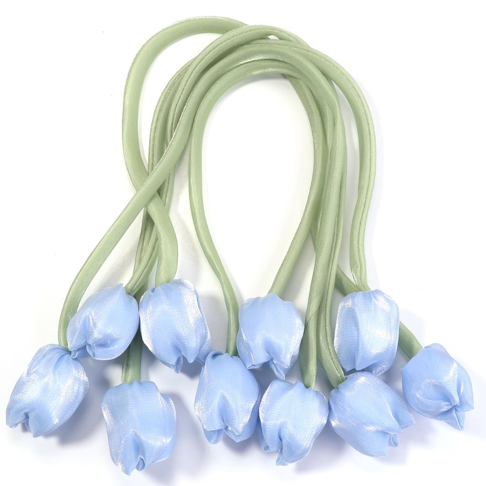

5pcs Tulip Bow Flowers Sweet Artificial Flowers For DIY Wedding Party Christmas Clothing Headwear Gifts Decoration Accessories синій