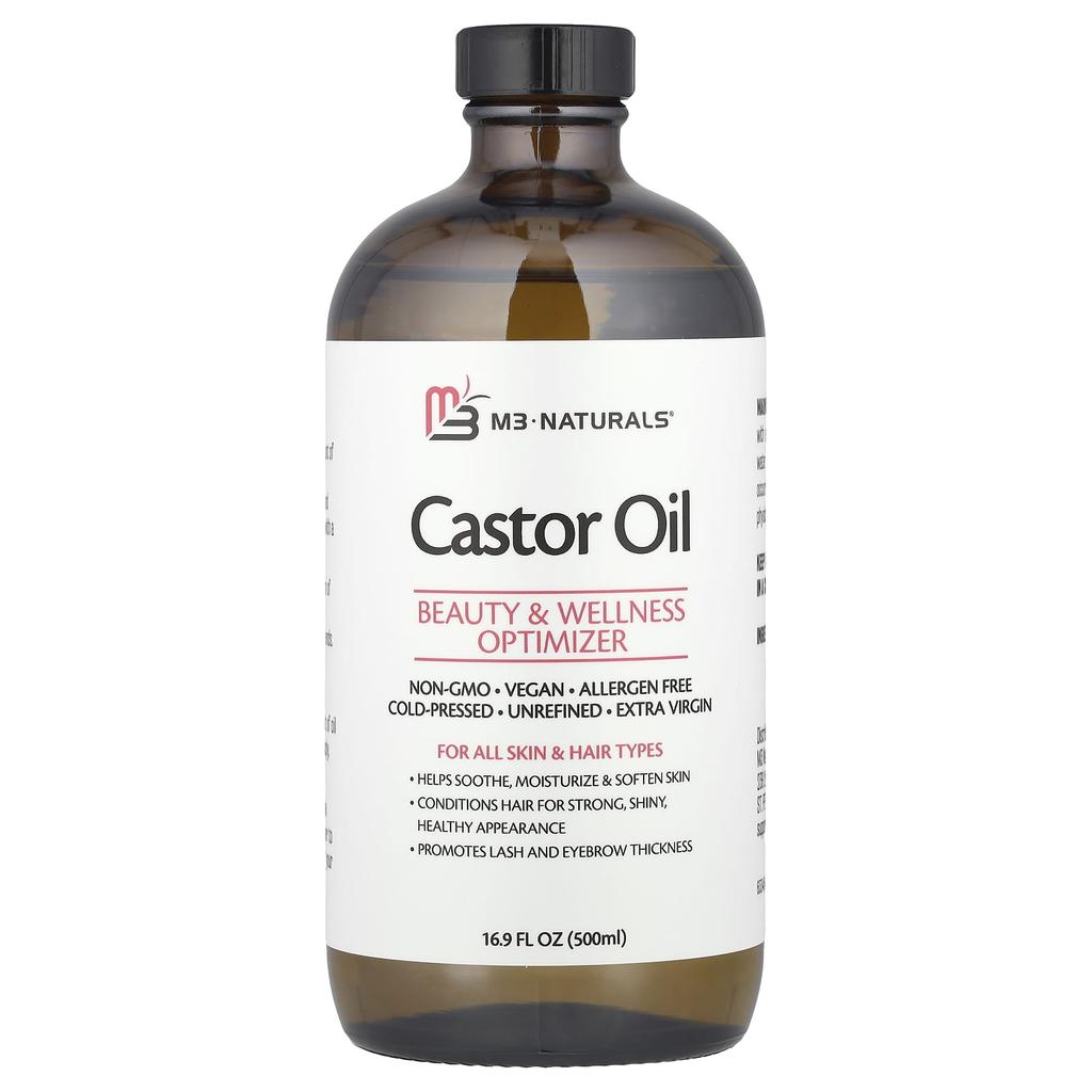 M3 Naturals Castor Oil + Body Wrap Kit, 500Ml(16.9Fl Oz)
