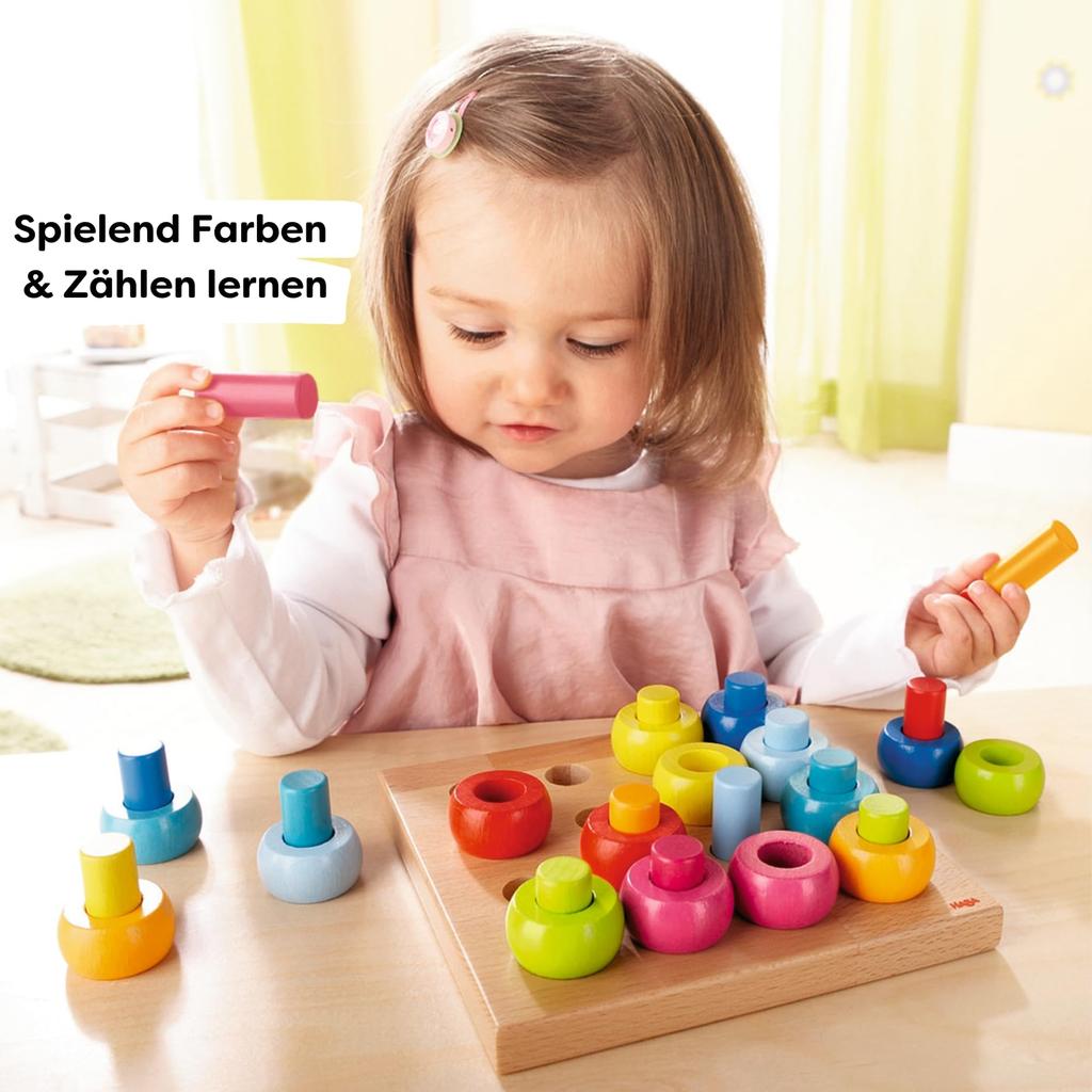 HUBA Rainbow Ring Peg Play Set 2202