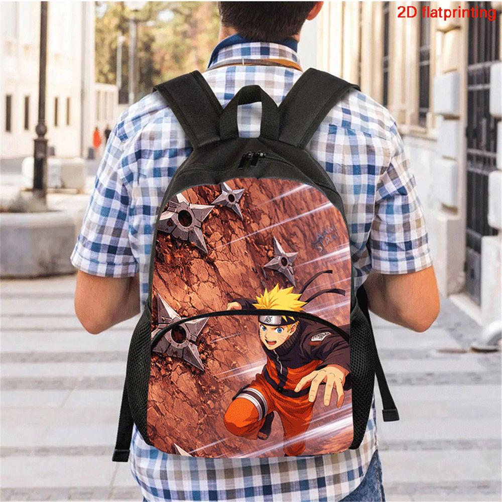 3Pcs Set NARUTO Anime School Backpack With Front Pocket & Crossbody Bag & Pencil Bag,Durable&Lightweight,for Boys&Girls Age 5-10