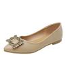 French flat-bottomed rhinestone single shoes 2025 autumn new fashion pointed temperament versatile soft sole shallow mouth women's single shoes