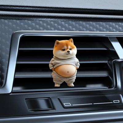 1/2/3/4/5 Piezas Perro Barrigón Pinza para Rejilla de Aire de Coche Universal SUV Camión Coche Ambientador Acrílico Pinza para Rejilla Decoración Accesorios Interiores de Coche
