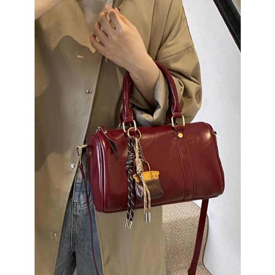 Hochwertige Sense Tote Bowlingtaschen Damen Herbst Winter Mode Umhängetaschen Neue vielseitige PU Leder Umhängetasche