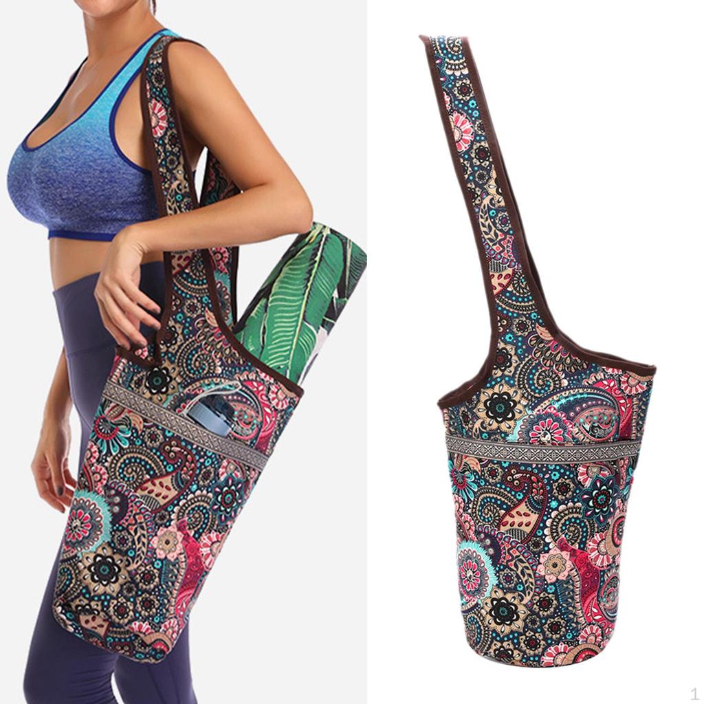 Yoga Strap Set, Heavy Duty Shoulder/- Mat Carry Bag with Large Size Outside and Zipper