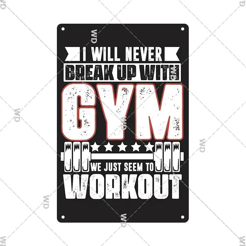 Gym Retro Metal Tin Sign Fitness Funny Vintage Iron Poster Exercise Motivation Quote Home Bar Pub Garage Man Cave Decor Gifts