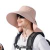Big Eaves Shawl Sunscreen Hat European and American Bucket Hat Fashion Sun Hat Summer Outdoor Hat with Ponytail Hole Women