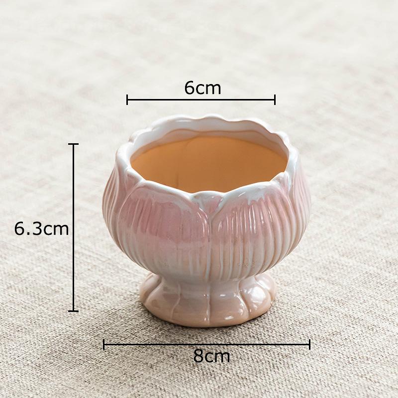 Creative Painted Ceramic Vase Lotus Shape Plant Pots Table Decoration Flowers Arrangement Flower Vase Room Aesthetic Decor