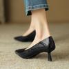Fashion NEW Spring/Autumn Women Pumps Genuine Leather Shoes for Women Pointed Toe Thin Heel Shoes Cocise Black High Heels Stiletto Heels