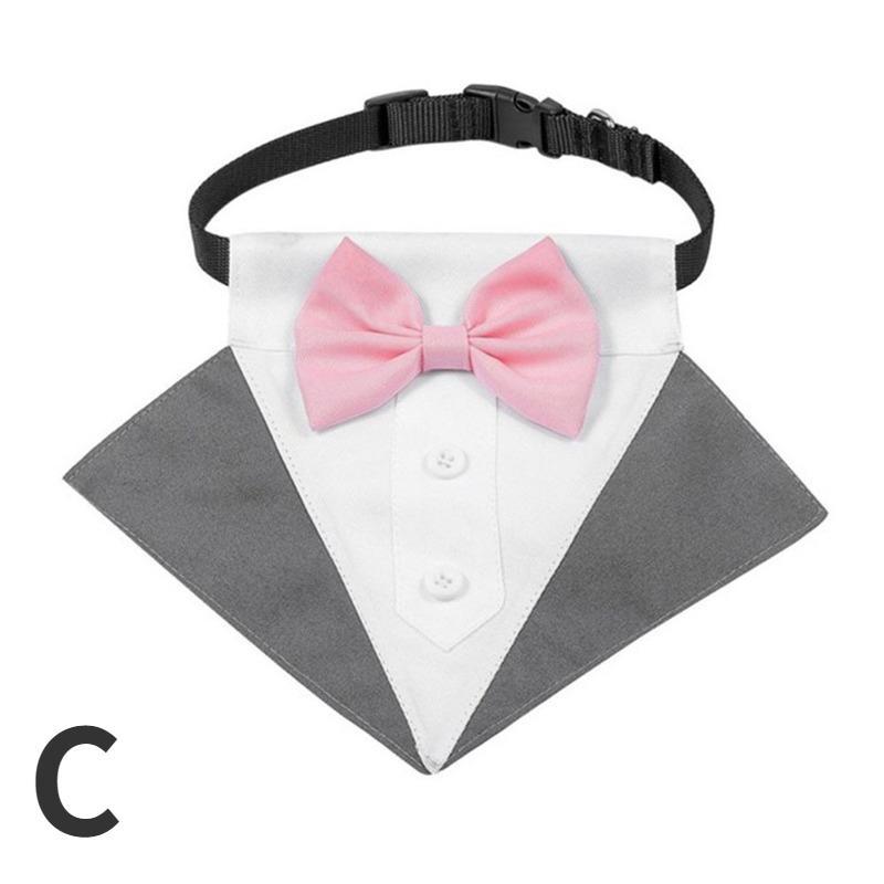 1 Stück Verstellbares Hunde-Tuxedo-Bandana-Halsband mit Fliege Schal Schwarz Haustier Hochzeit Formelles Kostüm für Welpen