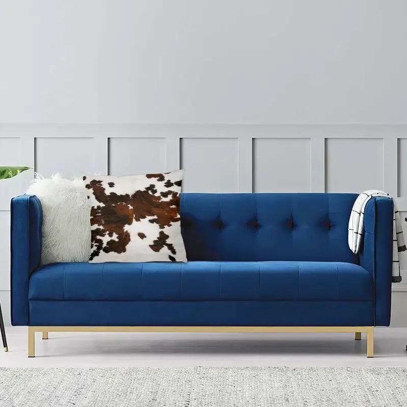 Faux Fur Modern Cowhide Texture Pillowcover Decoration Animal Hide Pattern Skin Leather Cushion Cover Throw Pillow Printing