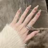 Funkelnder Zirkonia Geometrischer Damenmode Ring - Trendiger Mehrschichtiger Offener Bandring für den Zeigefinger