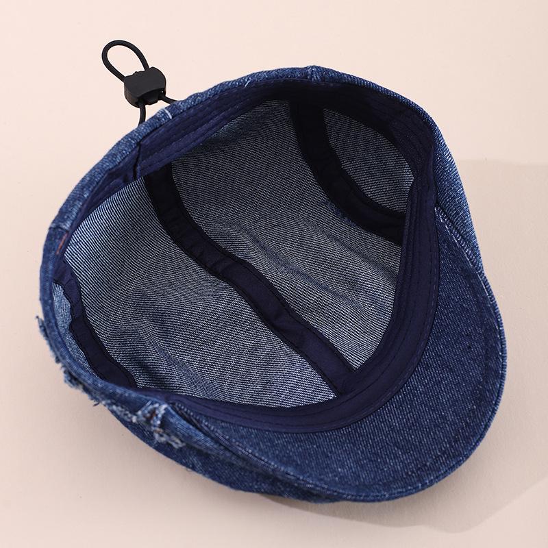 Spring 2026 Japanese Retro Star Denim Children's Beret Cap: Fashionable Baseball Hat for Boys and Girls