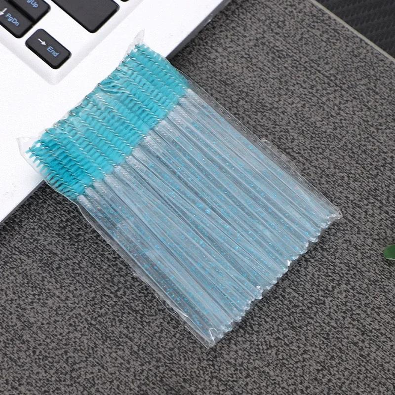50Pcs Disposable Eyelash Brushes Bendable Crystal Eyebrow Brush Lash Extension Brushes Spoolies Mascara Wand Beauty Makeup Tools