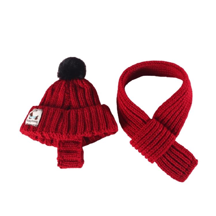 2Pieces Dog Costumes Knitted Hat Scarf Set Warm Winter Hat Scarf Pet Costume Accessories for Small Dogs and Cats Gift