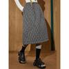 Coolhut Retro Plaid Skirt Mid-Length Skirt Versatile High-Waisted Thickened Loose Winter New Long Skirt for Women