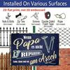 2D Flat Vintage "Papa Can't Fix It" Metal Sign - Rustic Dad's Workshop Decor, Aluminum Wall Hanging for Garage, Bedroom, or For Man Cave - Unique