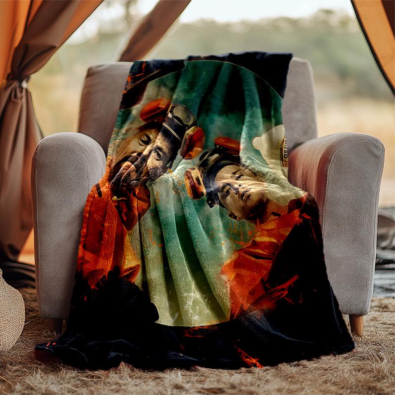 Bad Flannel Blanket Soft Warm All-Season Throw, Design for Camping, Car Travel, Hiking Sofa, Bed, Office Perfect Gift for Parties