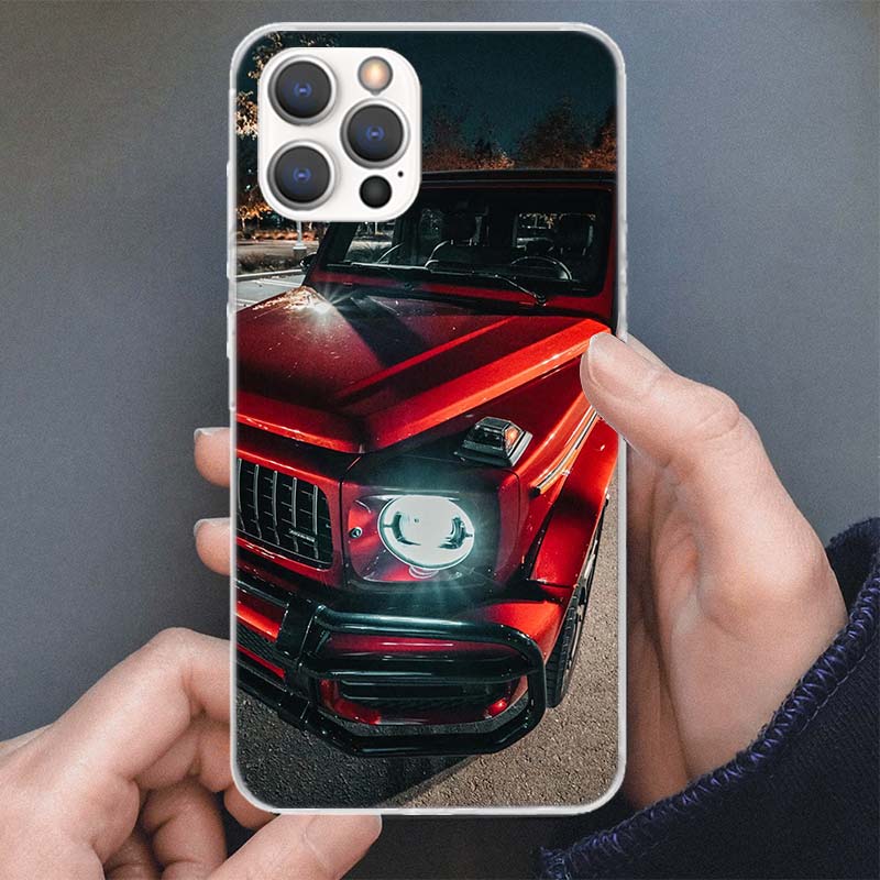 Black Sport Cars Male Men G63 Phone Case For Apple iPhone 16 15 14 13 12 11 Pro Max Mini XS XR X 7 Plus 8 + SE Soft Silicone Pri