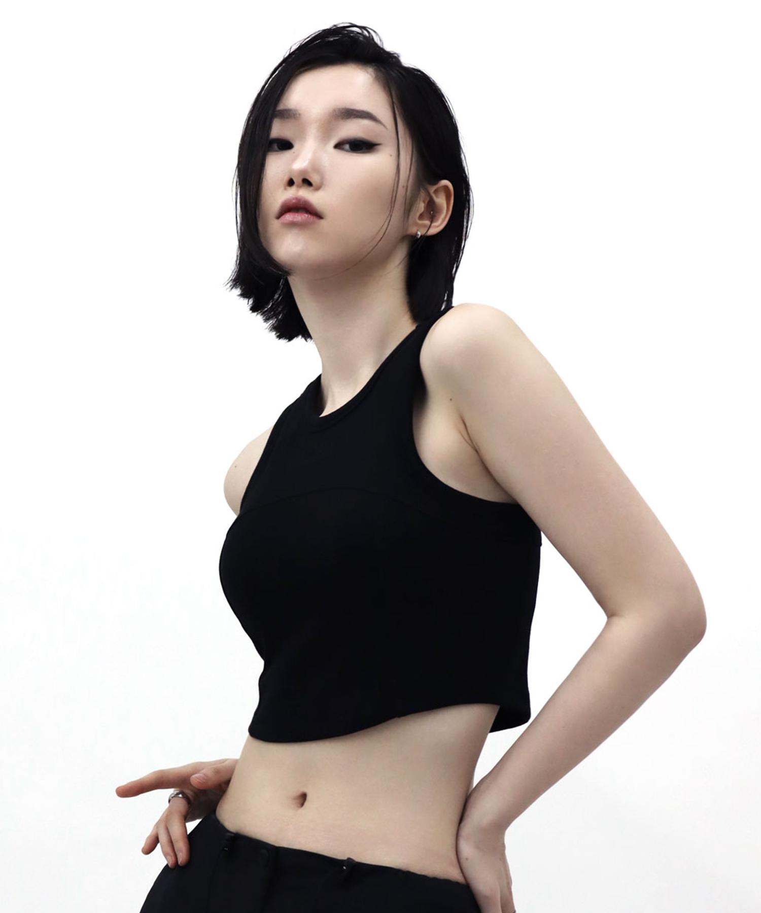 Just Haeng Logo Embroidered Black Sleeveless M
