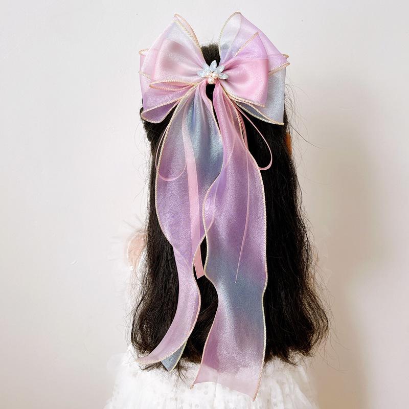 Korean Princess Crown Braid Bow Hair Clip for Girls