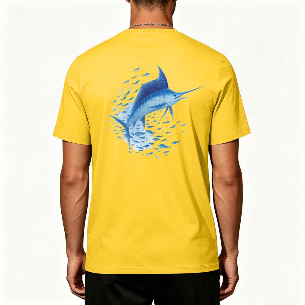 Men's 50 Plus Sun Stretch Short Sleeve T Shirt for Outdoor Fishing and Sports Activities