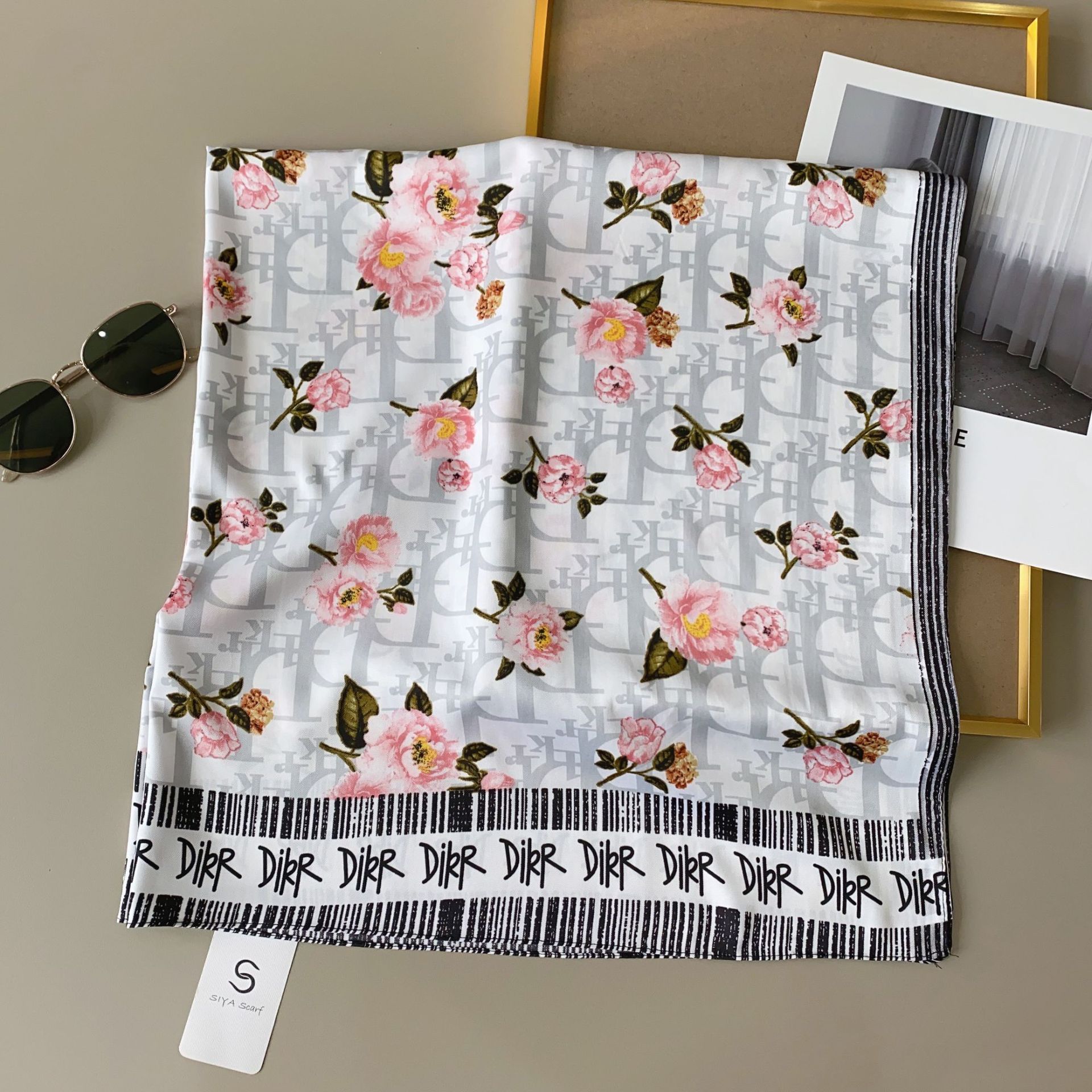 

90 см квадратный большой квадратный шарф Four Seasons, роскошная декоративная рубашка, профессиональный платок, повязка на голову, солнцезащитный платок 90*90cm