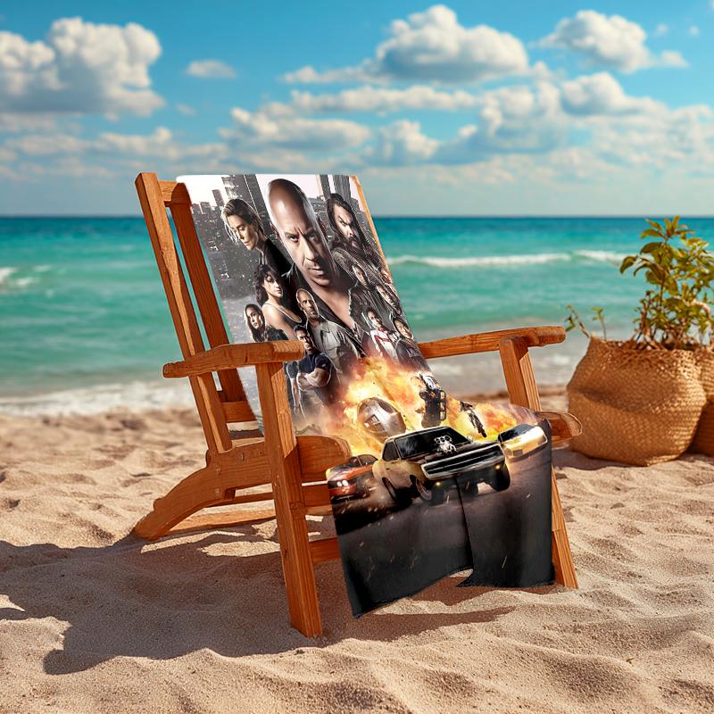 Ultra-Soft Beach Towel with Fast & Furious Theme,Ideal for Pool - Camping, Diving - Perfect Travel Essential, Vibrant Beach Towel.