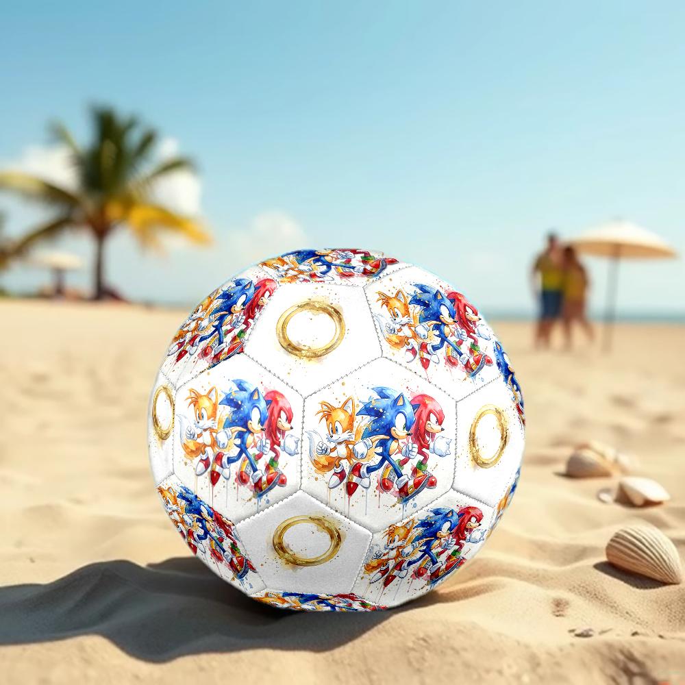 1pc Sonic the Hedgehog Football Soccer Ball Size 5 Indoor Soccer Ball Fashion Colorful  Backyard Game -Great For Sports Fans Gift HE38