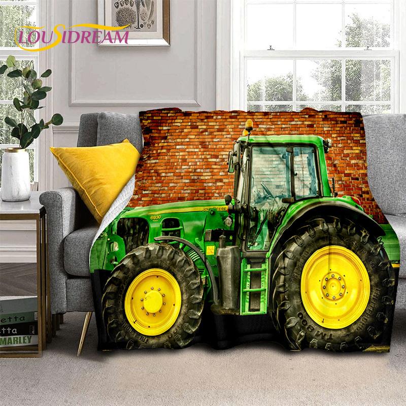 Truck Car 3D Series Retro Tractor HD Blanket,Soft Throw Blanket for Home Bedroom Bed Sofa Picnic Travel Office Cover Blanket Kid