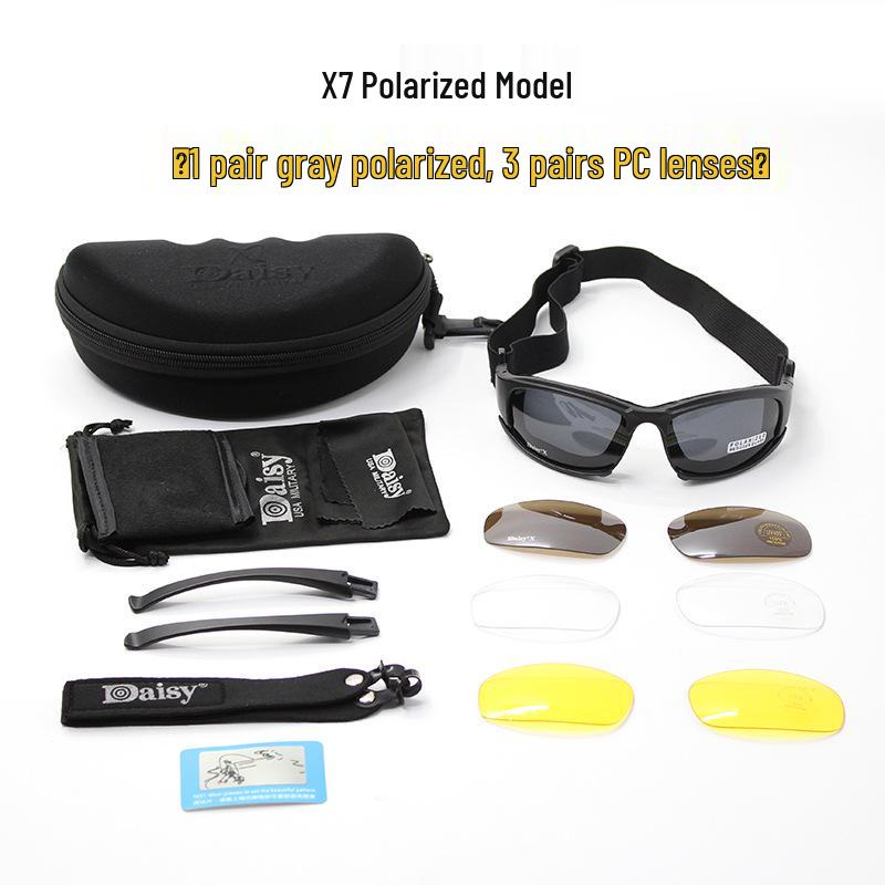 Militärische taktische polarisierte Brille - US Daisy x7 für Nachtsicht & Motorradfahren
