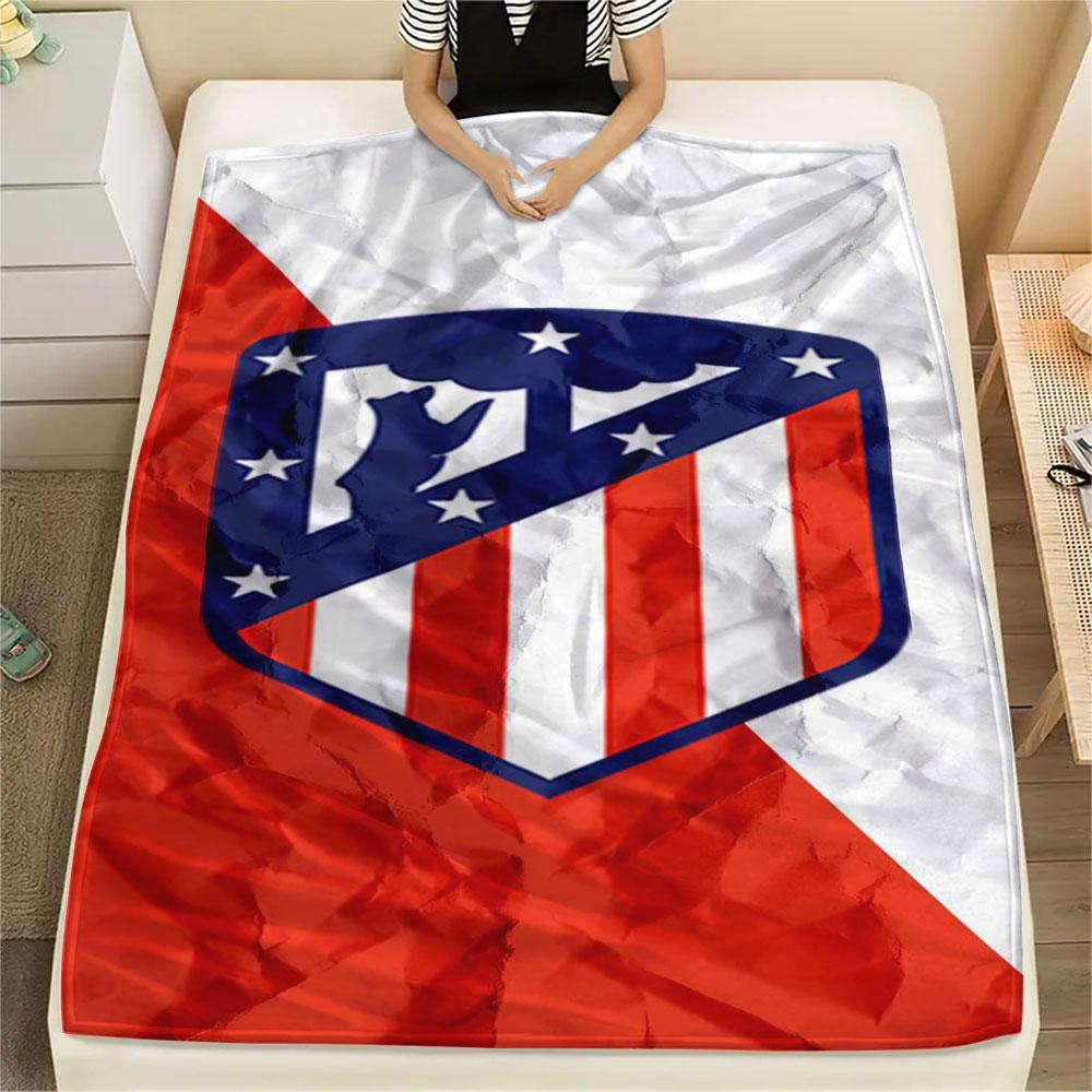 1PC Club Atlético de Madrid Patterned Flannel Blanket Suitable For All Seasons for Home Decor Warmth and Comfort Gifts Holiday Present