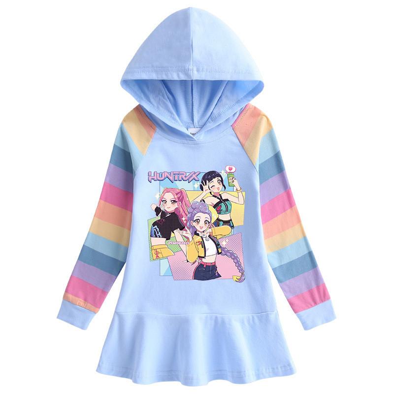 Girls Kpop Rumi Zoey Mira Hunters Print Mira Zoey Rumi Hooded Dress