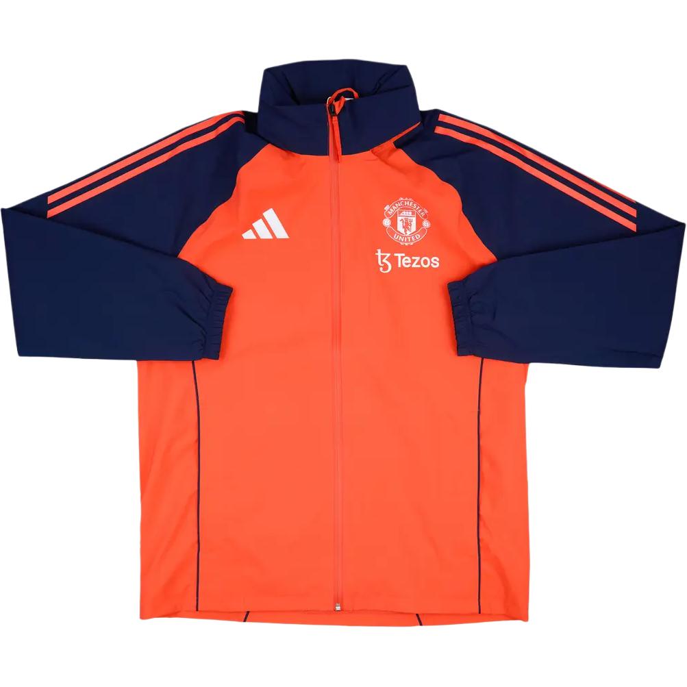 adidas Men s Manchester United 24/25 All-Weather Training Jacket Orange Navy IT2016 XS