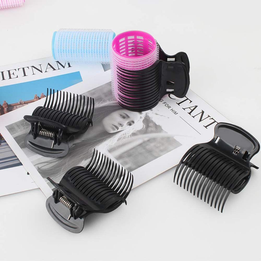 12pcs/set White Hair Dye Perm Insulation Clips Black Hot Roller Super Hair Curler Claw Clamps  Salon