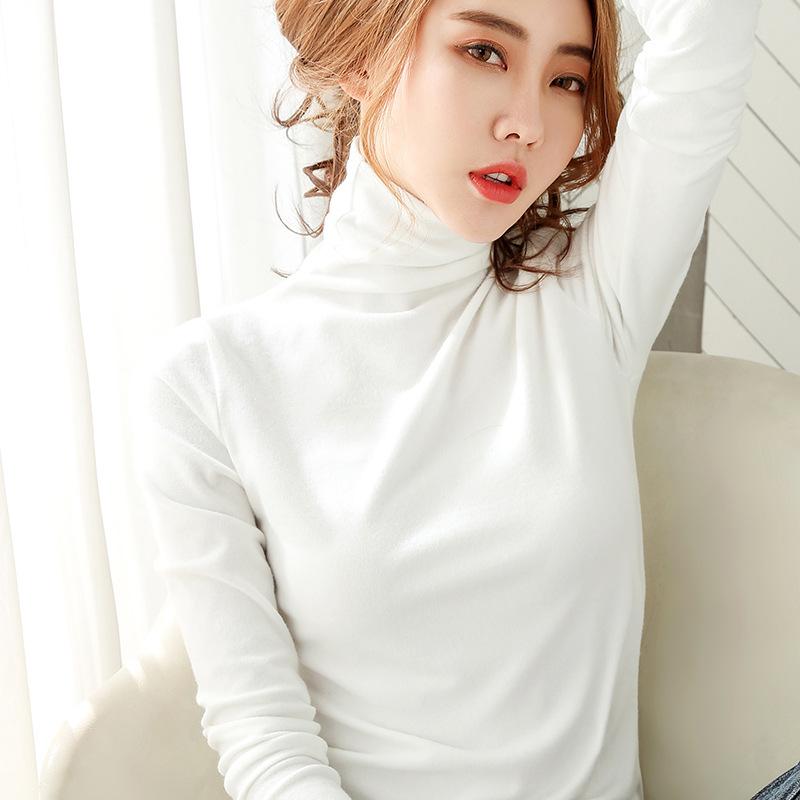 High-necked German velvet bottoming shirt women's long-sleeved summer and summer women's t-shirt slim-fitting double-sided velvet top 1