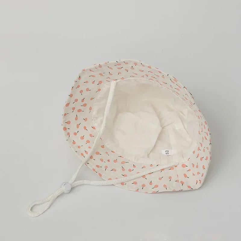 Korean Sweet Baby Girl Bucket Hat Spring Baby Boys Girls Sun Hat Cute Star Wide Brim Infant Toddler Kids Fisherman Panama Cap