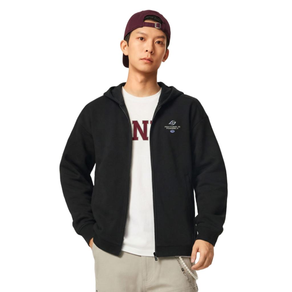 Li-Ning Sport Lifestyle Series Back Letter Print Zipper Hoodie Unisex hoodies AWDW349-1