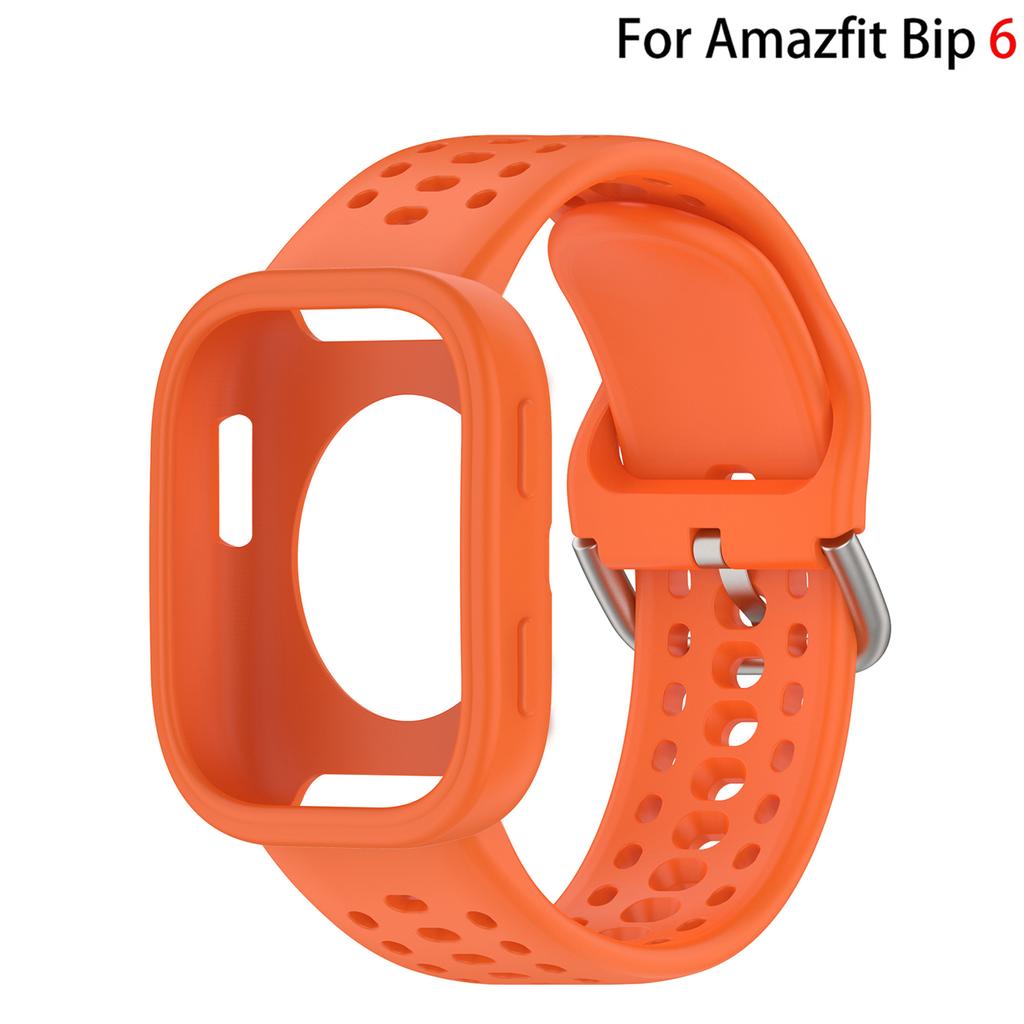 Originální silikonový+pouzdro pro Amazfit Bip 6 řemínek příslušenství Měkký prodyšný Correa+Ochranný nárazník kryt pro náramek Amazfit Bip6