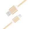 Câble micro usb pour ulefone p6000 plus câble usb tressé nylon 1,3 mètre câble charge-synchro rapide-transfert de données - or gold