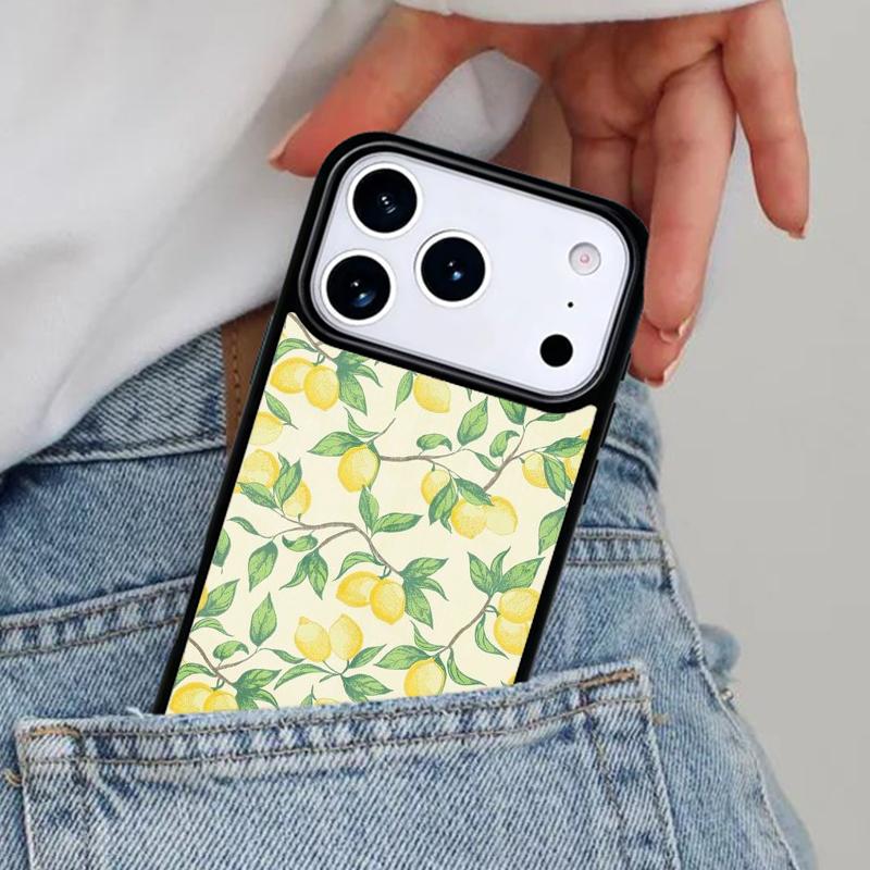 Tropical Summer Fruit Lemon Phone Case for iPhone 17ProMax 12 13 14 15 16e 17 Pro Max Plus Air Cover