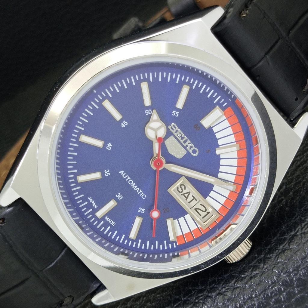 

REFURBISHED SEIKO 5 AUTOMATIC 6309A VINTAGE JAPAN MENS BLUE DIAL WATCH a440889-4 Sk-a440889