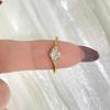18K Gold Plated Sterling Silver Ring with Round Cubic Zirconia: Retro Palace Style Light Luxury Index Finger Accessory