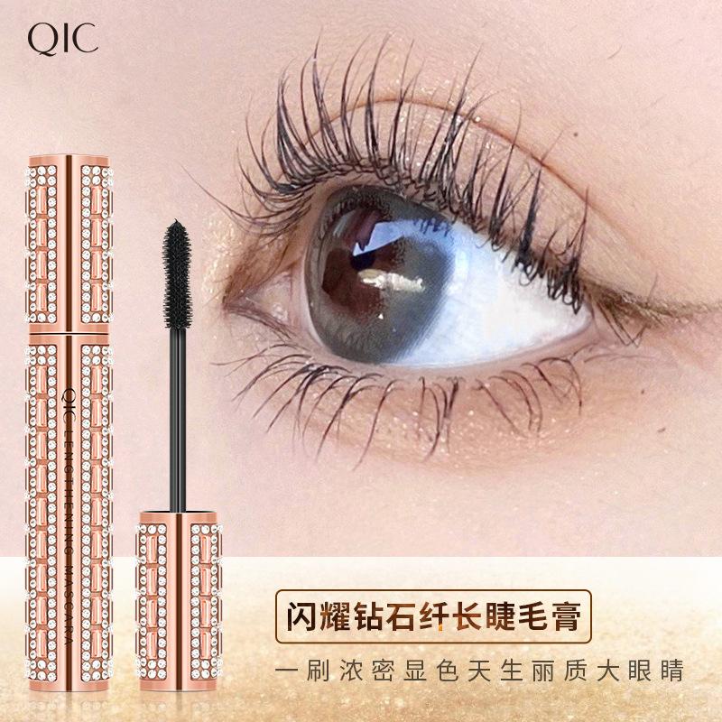 Color Broken Diamond Mascara, Waterproof, Natural Curl, Non-Smudging Peanut Silicone Brush Head Primer