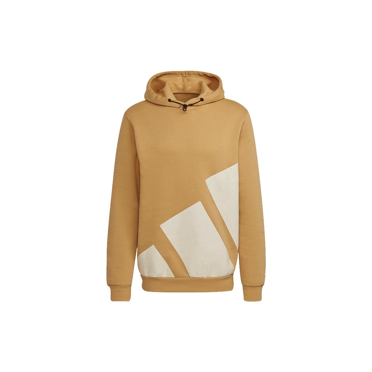 Men s adidas Logo Hood Contrasting Colors Large Logo Sports Pullover Orange HI1181 M